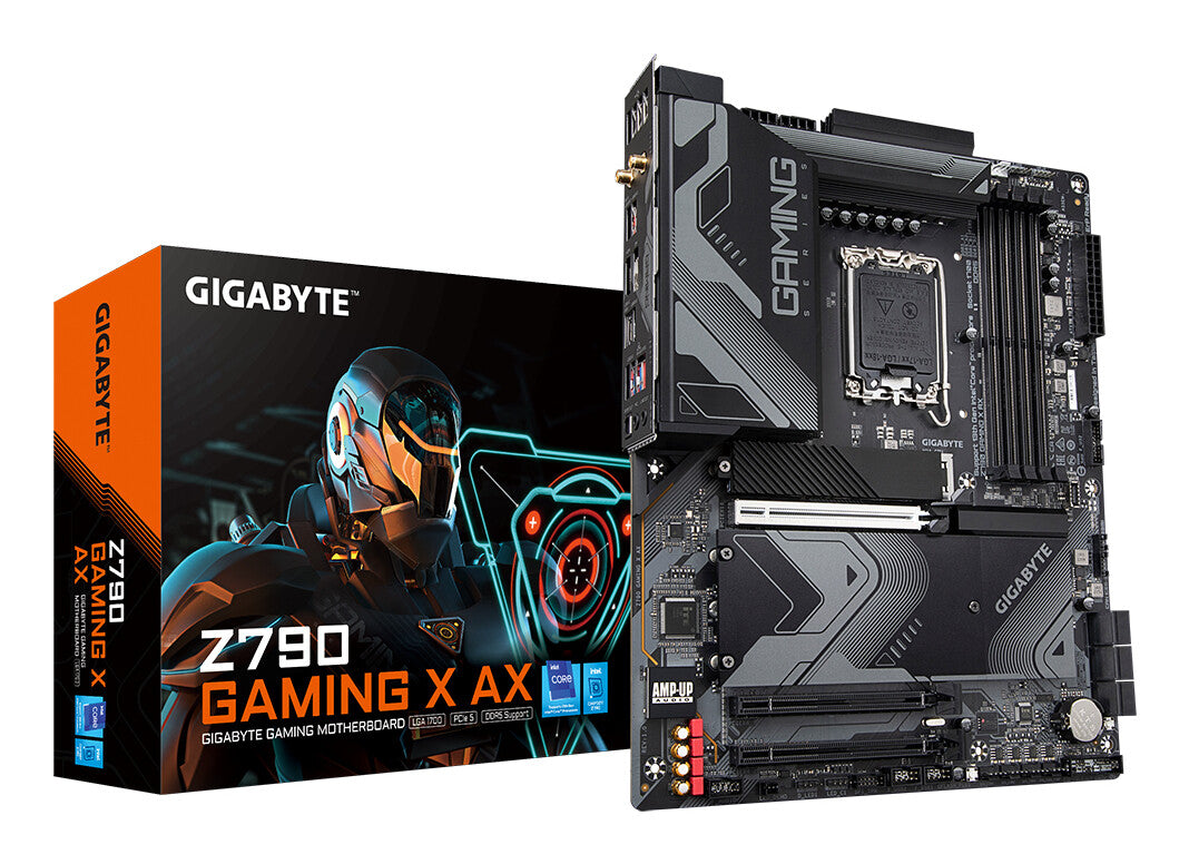 GIGABYTE Z790 GAMING X AX Motherboard - Supports Intel Core 14th CPUs, 16*+1+2 Phases Digital VRM, up to 7600MHz DDR5, 4xPCIe 4.0 M.2, Wi-Fi 6E, 2.5GbE LAN , USB 3.2 Gen 2