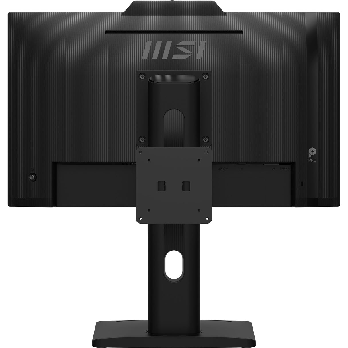 MSI Pro MP242PMG 23.8 Inch Monitor, FHD (1920 x 1080), 120Hz, IPS, 1ms, 1x HDMI 1.4b, 1x DP 1.2a, 1x D-Sub(VGA), 2xUSB 5Gbps Type-A, 1x USB 5Gbps Type-B, Built-in Speakers, Webcam, Anti-Glare, Anti-Flicker, Less Blue light, TÜV Certified, VESA, Kensington
