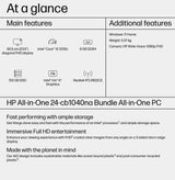 HP 24-cb1040na Intel® Core™ i5 i5-1235U 60.5 cm (23.8") 1920 x 1080 pixels All-in-One PC 8 GB DDR4-SDRAM 512 GB SSD NVIDIA GeForce MX450 Windows 11 Home Wi-Fi 5 (802.11ac) White