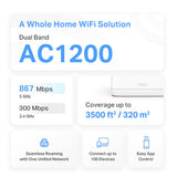 Mercusys HALO H1200G Dual-band (2.4 GHz / 5 GHz) Wi-Fi 5 (802.11ac) White 2 Internal