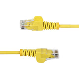 StarTech.com 1.5m Yellow Slim CAT6 Ethernet Cable, Snagless, 100W PoE, UTP, LSZH, 28AWG Pure Bare Copper Wire, Slim RJ45 Network Patch Cord w/Strain Reliefs, Fluke Tested