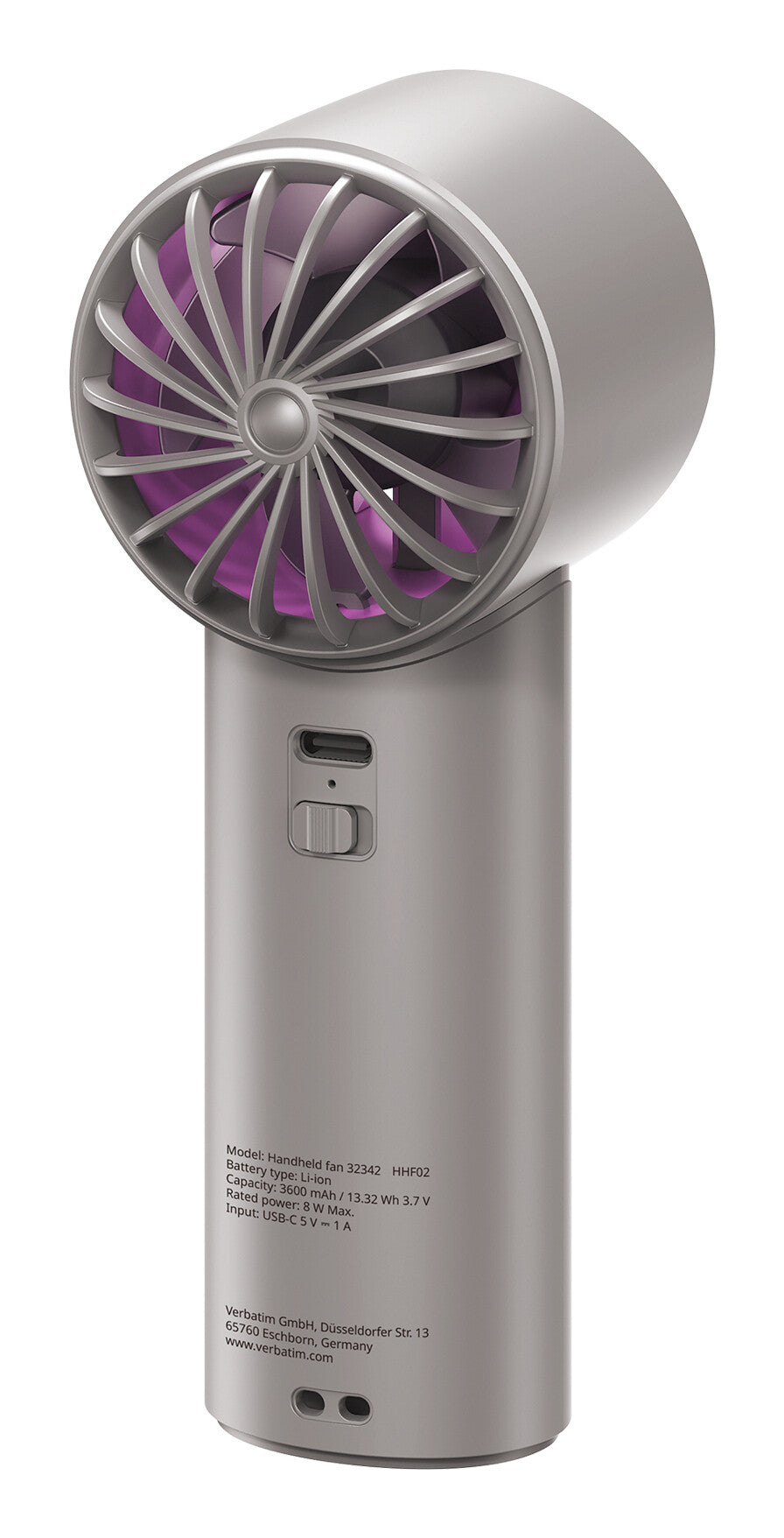 Verbatim Cool’n’Go IceTouch Handheld Fan Grey/Purple