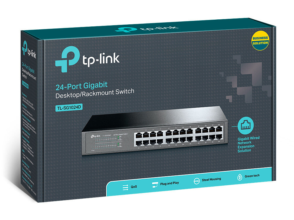 TP-Link TL-SG1024D network switch Unmanaged Gigabit Ethernet (10/100/1000) Grey