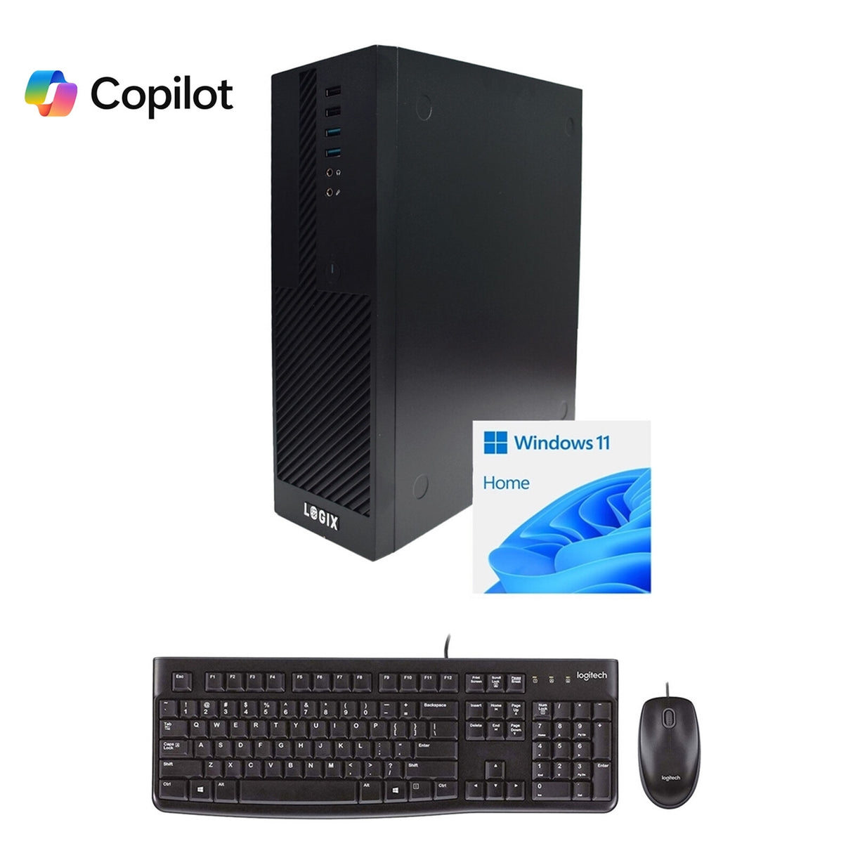 LOGIX 14th Gen Intel Core i7 20 Core Small Form Factor SFF Home / Office PC with 16GB RAM 1TB SSD Wi-Fi 6 + BT Windows 11 Home Keyboard Mouse & 3 Year Warranty Intel® Core™ i7 DDR4-SDRAM Black