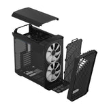 Fractal Design Torrent Compact (Light TG RGB) Caja para juegos con ventanas de vidrio tintado claro, E-ATX, 2 ventiladores RGB, concentrador de ventilador, tira RGB en cubierta de fuente de alimentación, rejilla frontal, USB-C