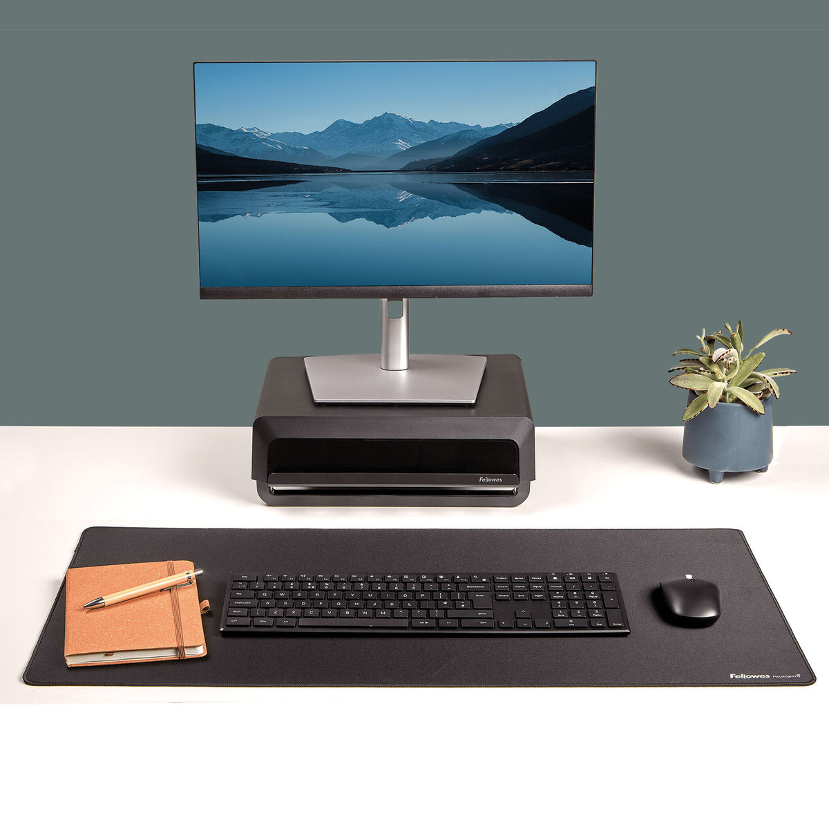 Fellowes Breyta - Desk mat: 80 x 40 cm - rubber - gray