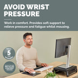 Fellowes Breyta XL Mouse Mat Wrist Rest XL Mouse Pad Wrist Support with Antibacterial Protection Ergonomic Mouse Mat Black