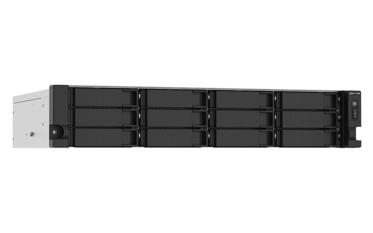 QNAP TS-1273AU-RP-8G NAS Rack (2U) Ryzen Embedded V1500B 8 GB DDR4 96 TB HDD QNAP Turbo System Black, Grey