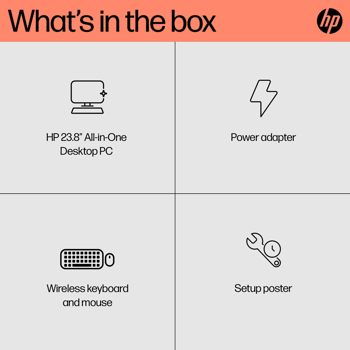 HP All-in-One 24-cr0003na AMD Ryzen™ 5 7520U 60.5 cm (23.8") 1920 x 1080 pixels All-in-One PC 8 GB LPDDR5-SDRAM 512 GB SSD Windows 11 Home Wi-Fi 6 (802.11ax) White