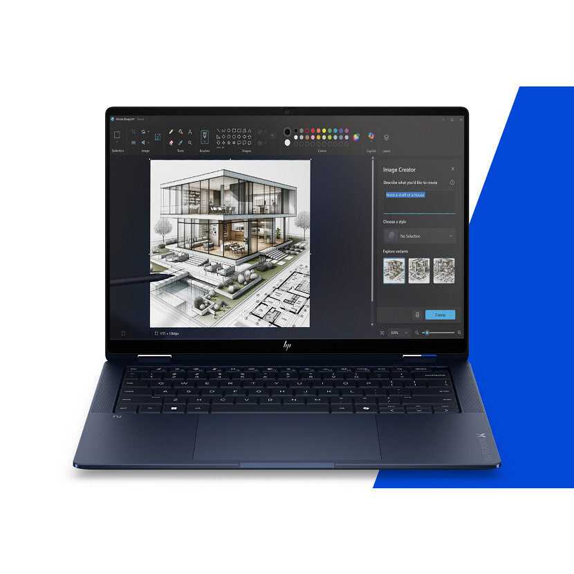 HP EliteBook X Flip G2i 14 inch Notebook Next Gen AI PC Copilot+ PC Intel Core Ultra X7 358H Hybrid (2-in-1) 35.6 cm (14") Touchscreen WUXGA 32 GB LPDDR5x-SDRAM 512 GB SSD Wi-Fi 7 (802.11be) Windows 11 Pro Blue