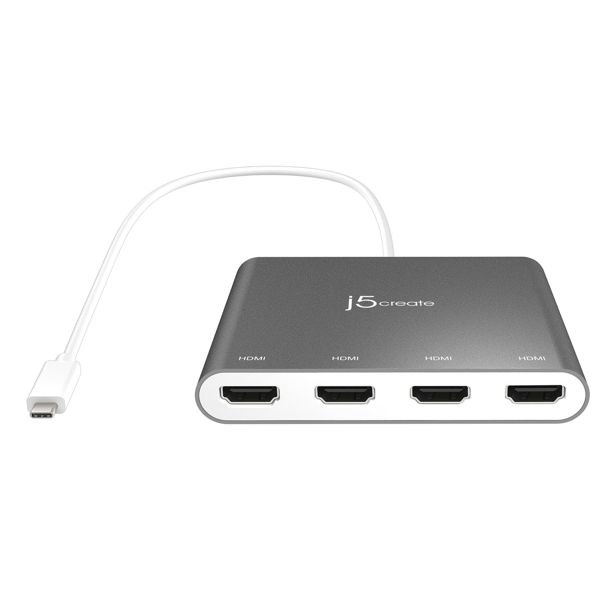 j5create JCA366-N USB-C™ to 4-Port HDMI™ Multi-Monitor Adapter, Silver
