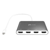 j5create JCA366-N USB-C™ to 4-Port HDMI™ Multi-Monitor Adapter, Silver