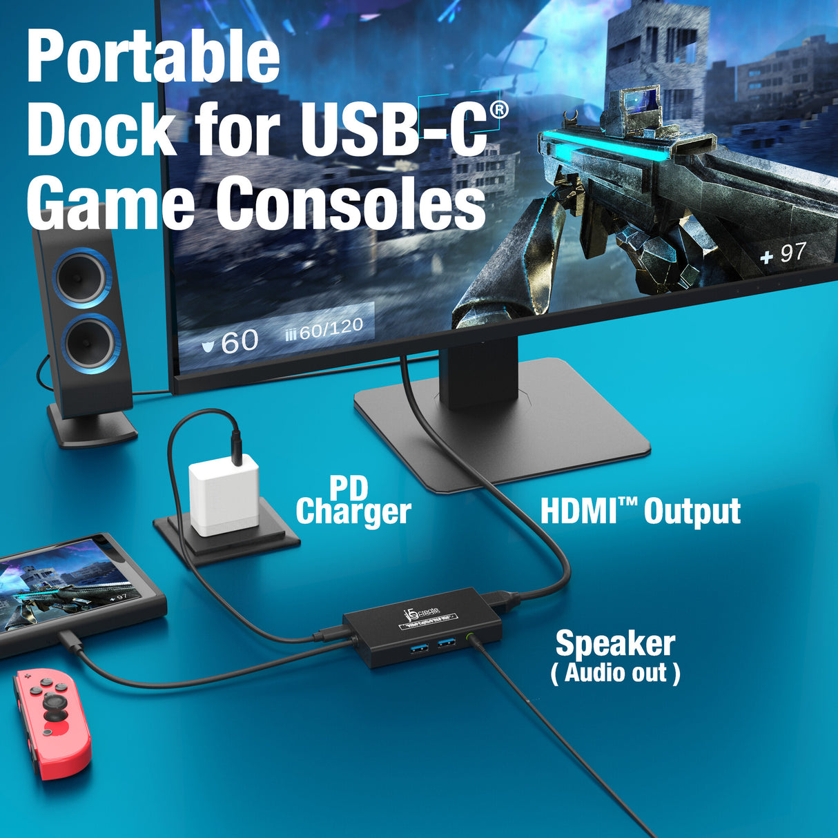 j5create JVA01-N Video Capture USB™ Hub