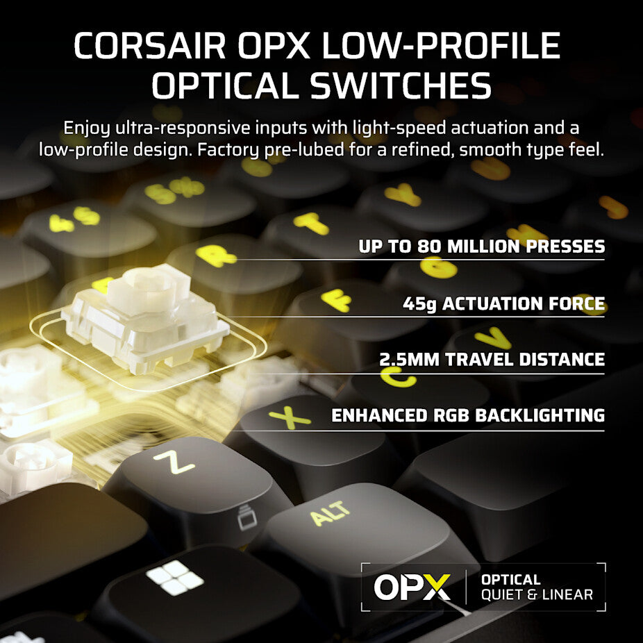 Corsair VANGUARD AIR 99 keyboard Gaming RF Wireless + USB QWERTY UK English Black