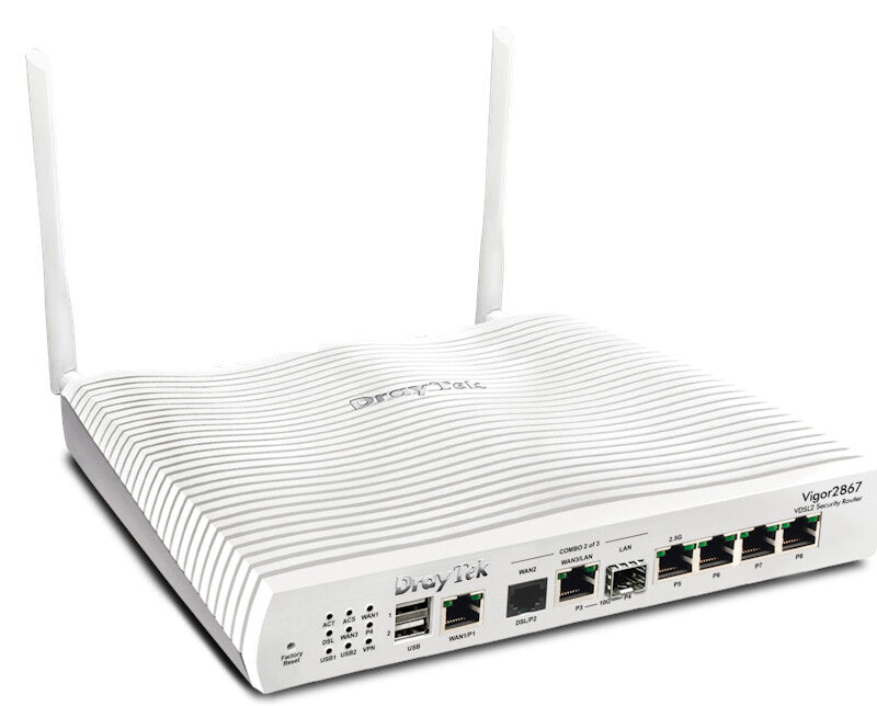 DrayTek Vigor 2867be Multi-Gigabit Multi-WAN Wi-Fi 7 VDSL & FTTP Firewall VPN Router