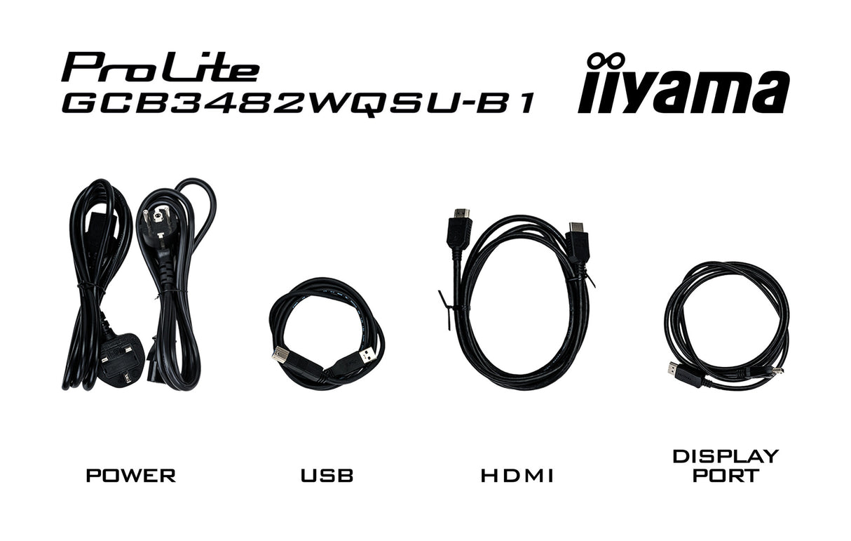 iiyama GCB3482WQSU-B1 computer monitor 86.4 cm (34") 3440 x 1440 pixels UltraWide Quad HD LED Black