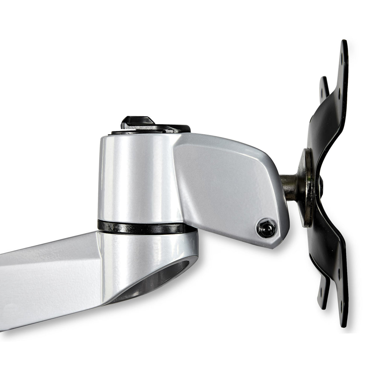 StarTech.com Desk Mount Quad Monitor Arm – Premium Articulating VESA 4 Monitor Mount 2x2 up to 30" – Ergonomic Height Adjustable Pole Mount - Tilt/Swivel/Rotate - C-Clamp/Grommet - Silver