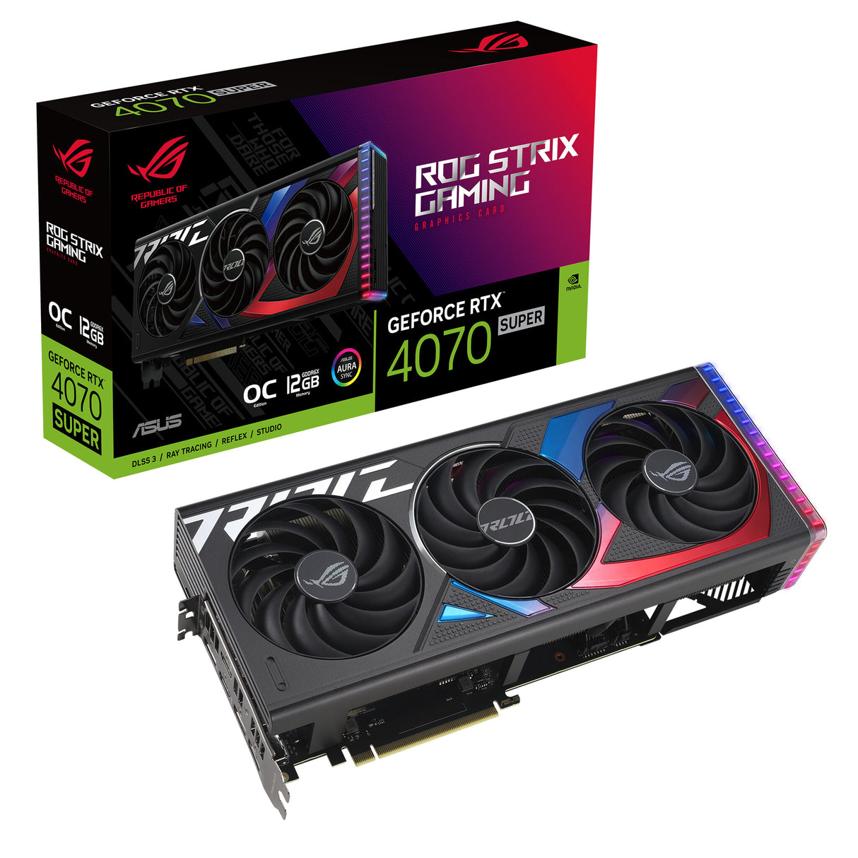 ASUS ROG -STRIX-RTX4070S-O12G-GAMING NVIDIA GeForce RTX 4070 SUPER 12 GB GDDR6X