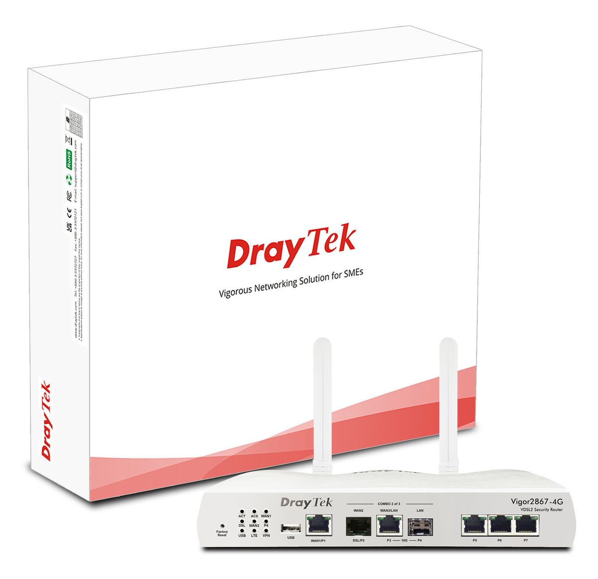 DrayTek Vigor 2867-5G Multi-Gigabit Multi-WAN VDSL & FTTP Firewall VPN Router with integrated 5G/4G Modem