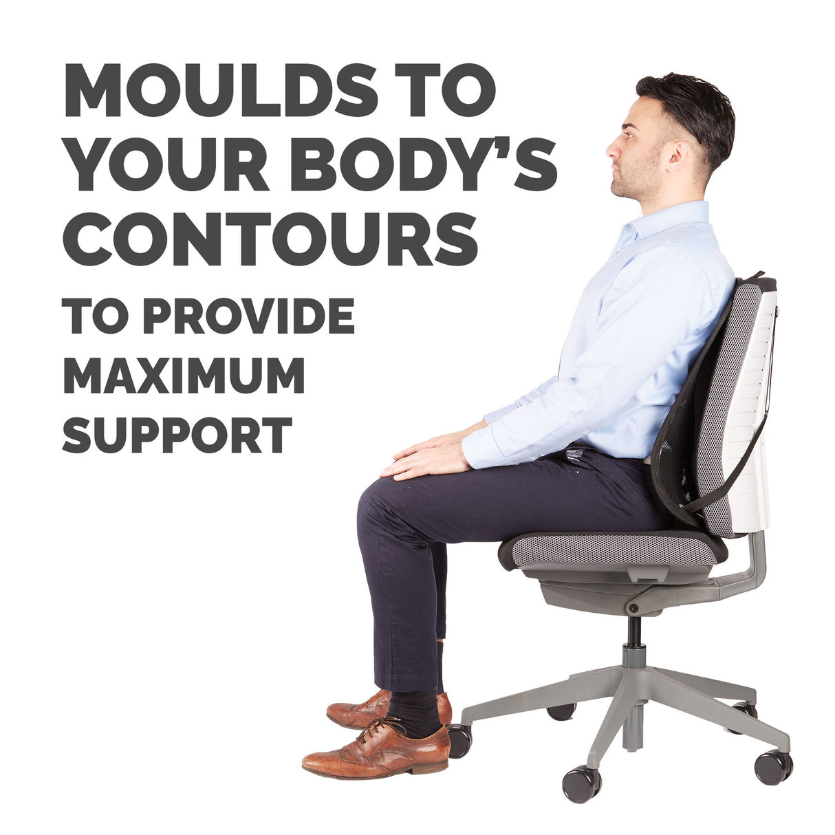 Fellowes Back Support for Office Chair - Professional Series Mesh Office Chair Back Support - Easy To Attach - H19.53 x W30.32 x D36.99cm