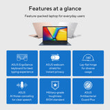 ASUS Vivobook 15 X1504VA-BQ3782W Intel Core 7 150U Laptop 39.6 cm (15.6") Full HD 16 GB DDR4-SDRAM 1 TB SSD Wi-Fi 6 (802.11ax) Windows 11 Home Silver