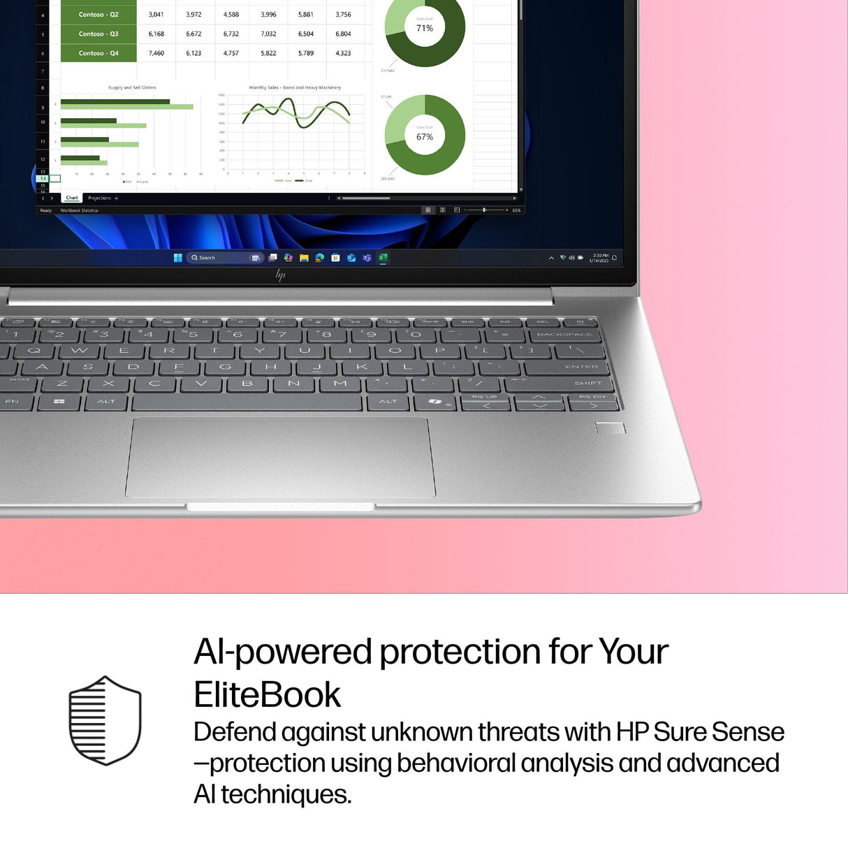 HP EliteBook 6 G1i AI Wolf Pro Security Edition Intel Core Ultra 7 255U Laptop 35.6 cm (14") Touchscreen WUXGA 16 GB DDR5-SDRAM 512 GB SSD Wi-Fi 7 (802.11be) Windows 11 Pro AI PC Silver