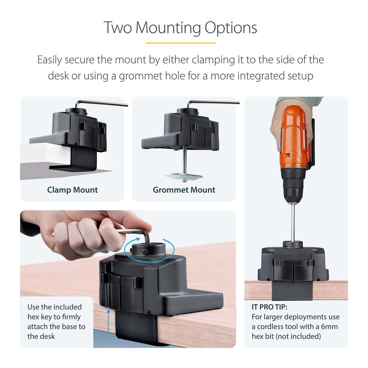StarTech.com Desk Mount Monitor Arm with 2x USB 3.0 Ports, Full Motion Single Monitor Mount, up to 34" (17.6lb/8kg) VESA Display, Clamp/Grommet Mount, Mechanical Spring
