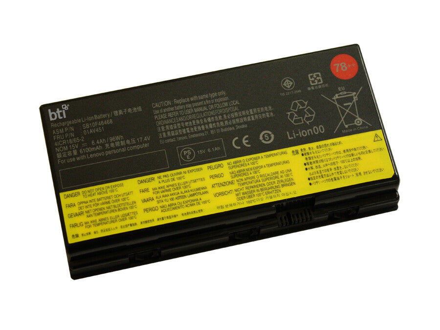 BTI 78 + compatible 96Wh 8-cell battery for THINKPAD P70