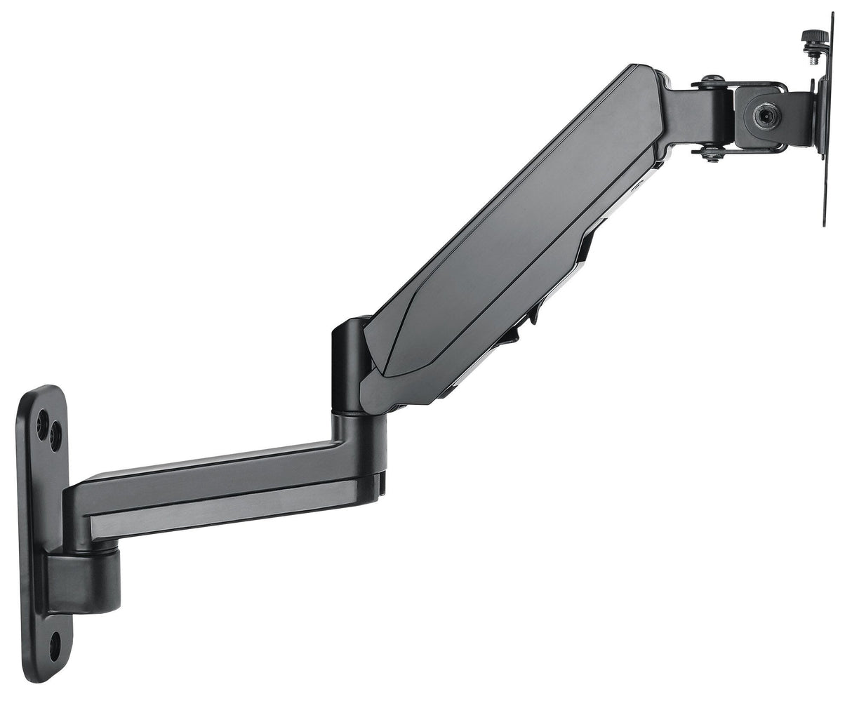 Manhattan Wall Mount for TV & Monitors (Spring Arm 3 pivots), For screens 17" to 32", VESA compatibility: 75x75mm and 100x100mm - check the dimensions of the four mounting holes on back of screen to ensure it fits, Max 8kg, Black, Bracket, Lifetime Warran