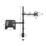 Manhattan Desk Mount for Monitors & Laptop Combo (Full Motion), For screens: 10-27", Laptop up to 17", Clamp Assembly, VESA compatibility: 75x75 and 100x100mm - check the dimensions of the four mounting holes on back of screen to ensure it fits, Max 8kg,