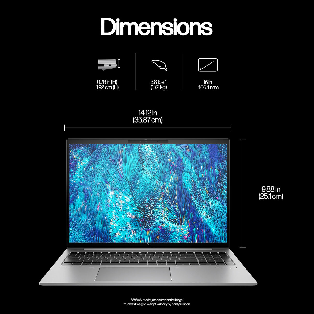 HP ZBook Firefly G11 Intel Core Ultra 7 155H Mobile workstation 40.6 cm (16") WUXGA 32 GB DDR5-SDRAM 1 TB SSD NVIDIA RTX A500 Wi-Fi 6E (802.11ax) Windows 11 Pro AI Workstation, AI PC Silver