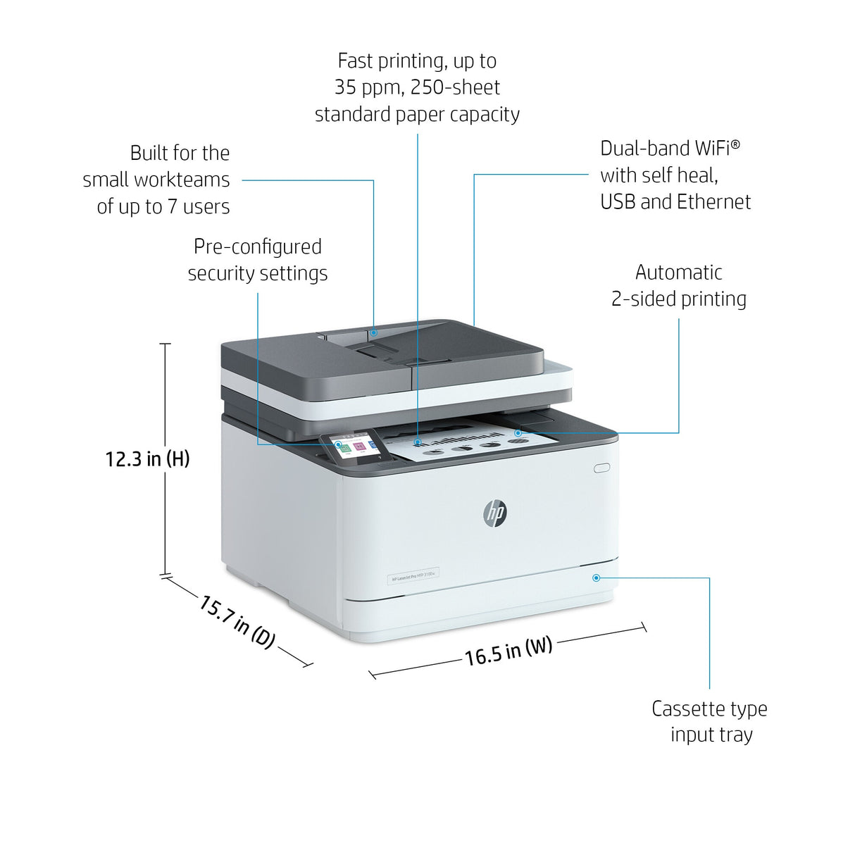 HP LaserJet Pro MFP 3102fdn Printer