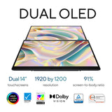 ASUS Zenbook Duo UX8406CA-QL135W Intel Core Ultra 7 255H Hybrid (2-in-1) 35.6 cm (14") Touchscreen WUXGA 16 GB LPDDR5x-SDRAM 1 TB SSD Wi-Fi 7 (802.11be) Windows 11 Home Grey