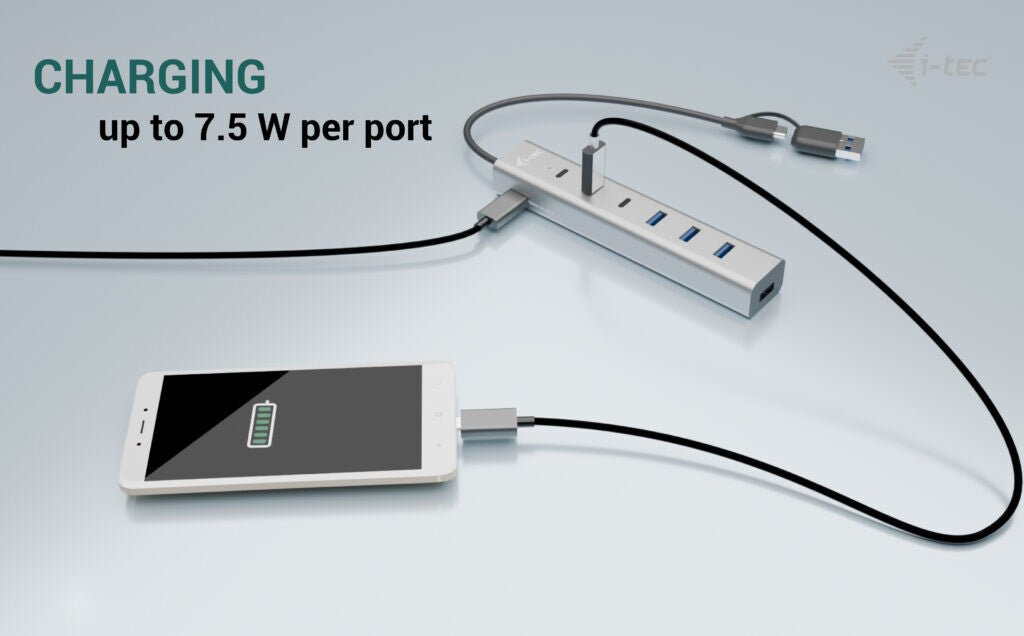 i-tec USB-C/USB-A Charging Metal HUB 7 port (3x USB-C, 4x USB-A)