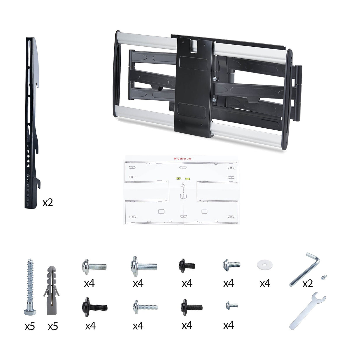 StarTech.com Ultra-Slim Articulating TV Wall Mount for up to 65-inch and 99lb/45kg Flat Screens, VESA 600x400, TAA-Compliant Low-Profile Bracket