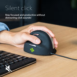 R-Go Tools Ergonomic mouse R-Go HE Break with break software, medium (hand size 165-185 mm), left-handed, Wired, black