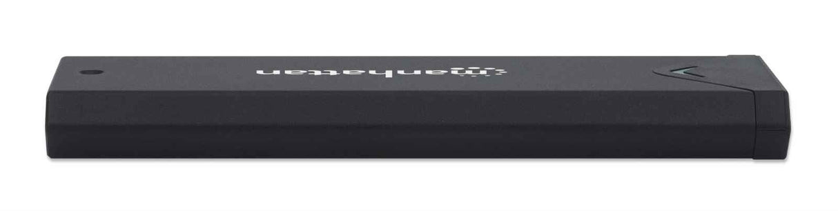 Manhattan M.2 NVMe SSD Enclosure, USB-C Female Connection, 10 Gbps (USB 3.2 Gen2 aka USB 3.1), UASP-compliant, SuperSpeed+ USB, Aluminum, Black, Three Year Warranty