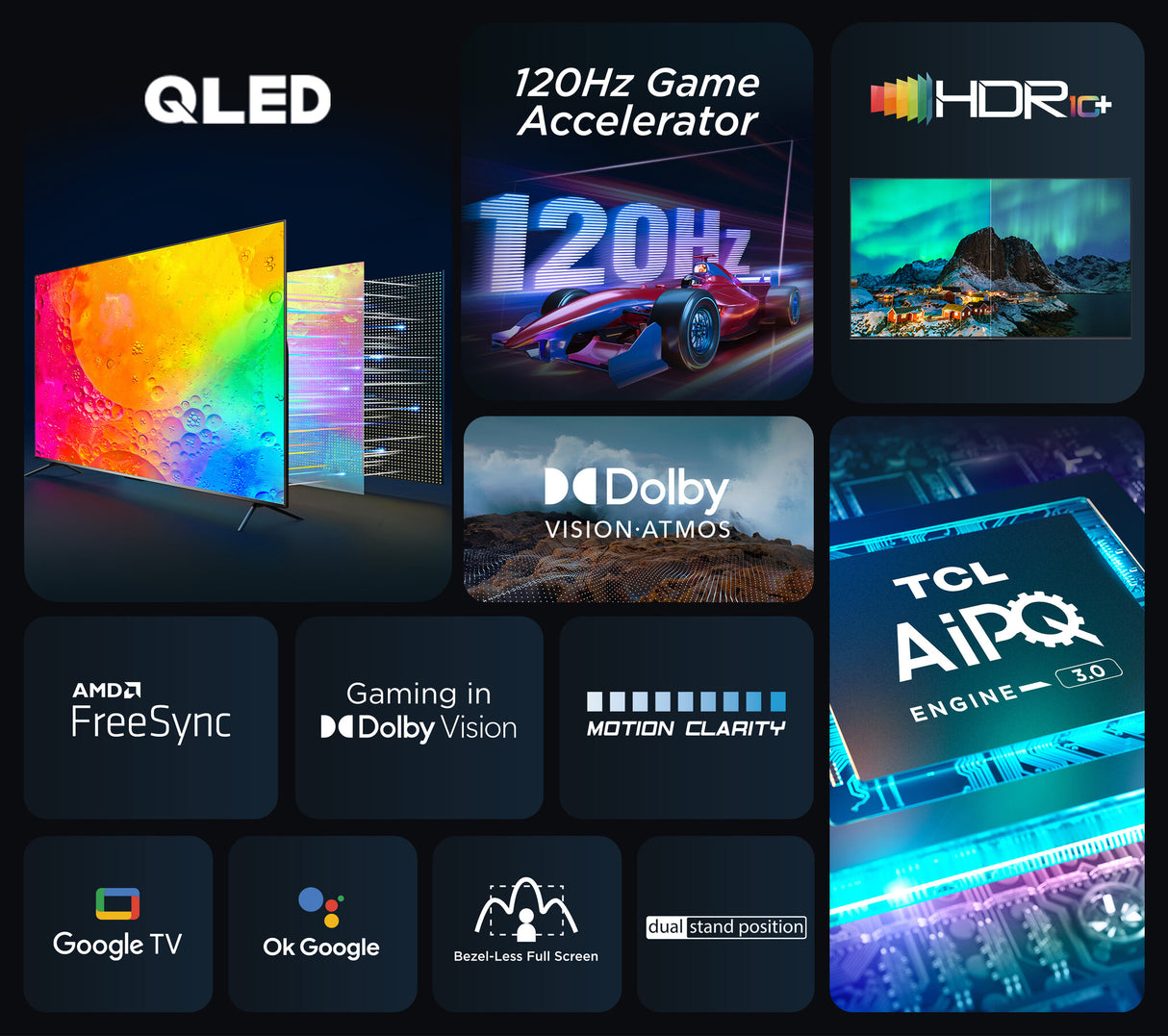 TCL C64 85C645K TV 2.16 m (85") 4K Ultra HD Smart TV Wi-Fi Titanium