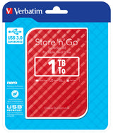 Verbatim Store 'n' Go USB 3.0 Hard Drive 1TB Red