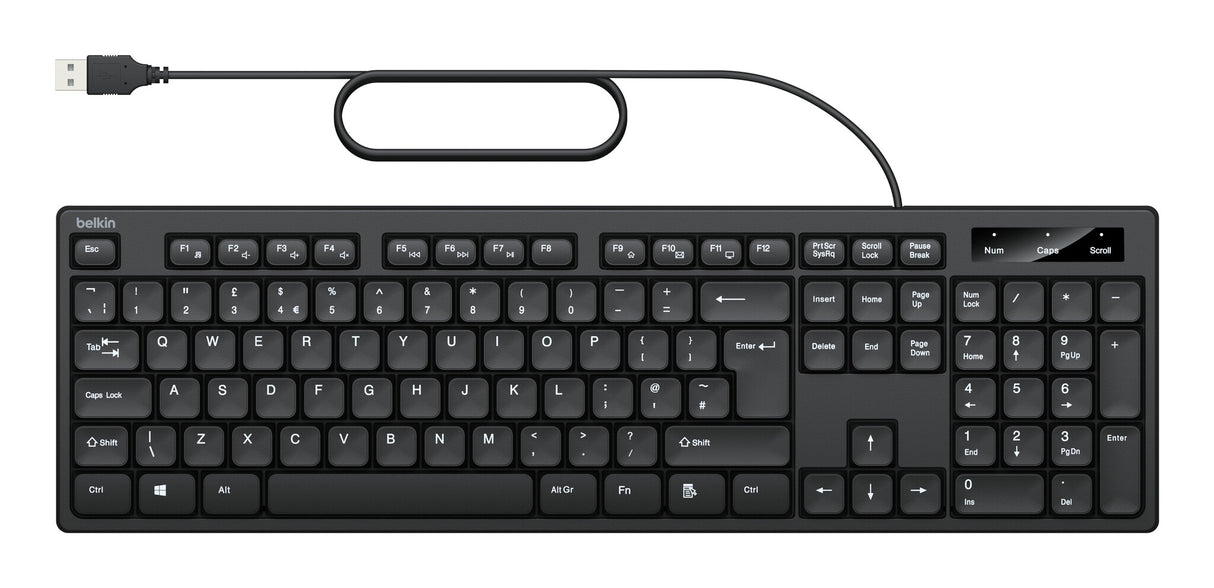 Belkin BBZ014UK keyboard Mouse included Home/Office USB QWERTY UK English Black