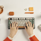 ASUS Jelly75 KD201 keyboard Universal USB + RF Wireless + Bluetooth Green, Beige, Orange