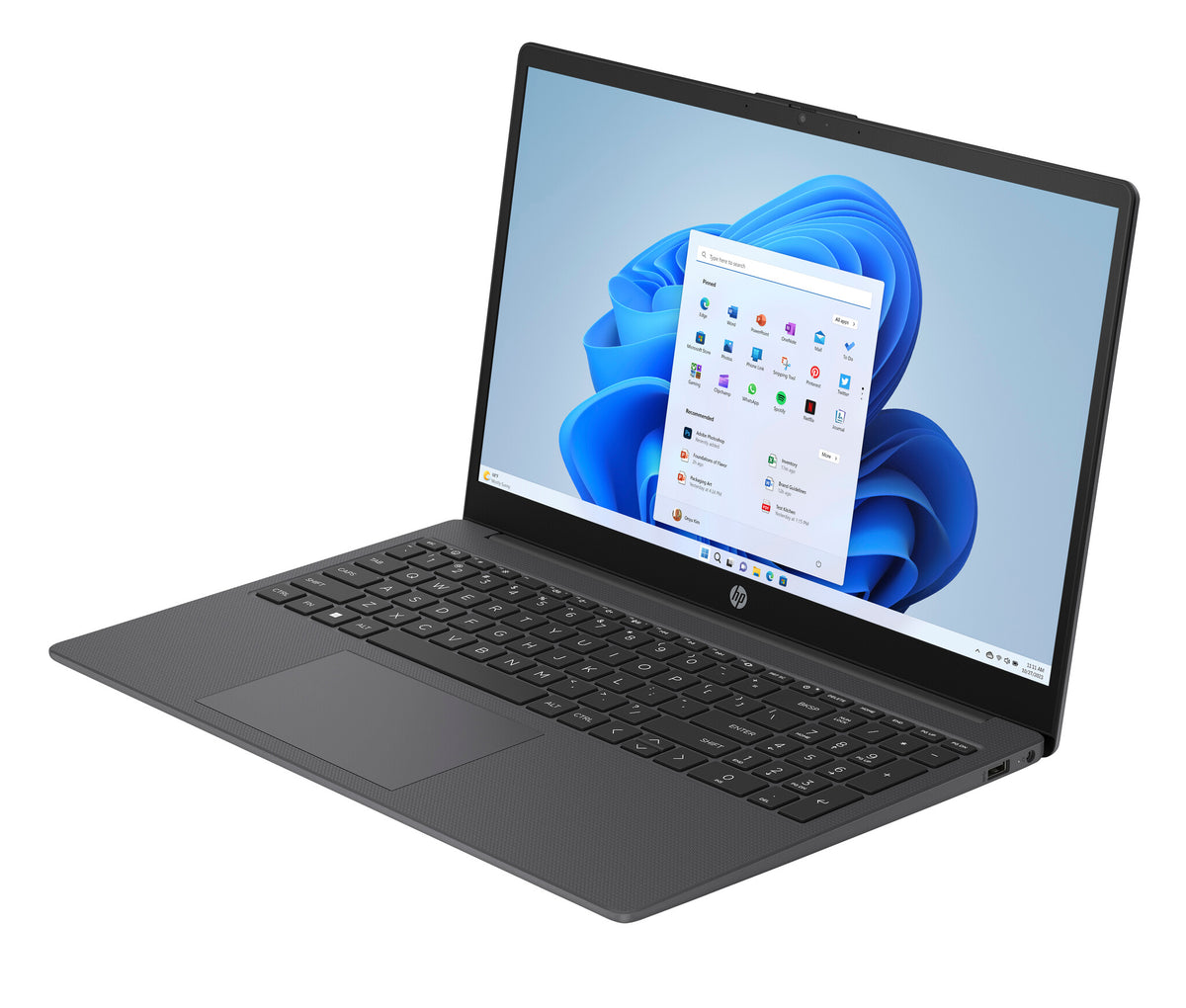 HP 15-fd1007nax Intel Core 3 100U Laptop 39.6 cm (15.6") HD 8 GB DDR4-SDRAM 256 GB SSD Wi-Fi 6 (802.11ax) Windows 11 Home Black