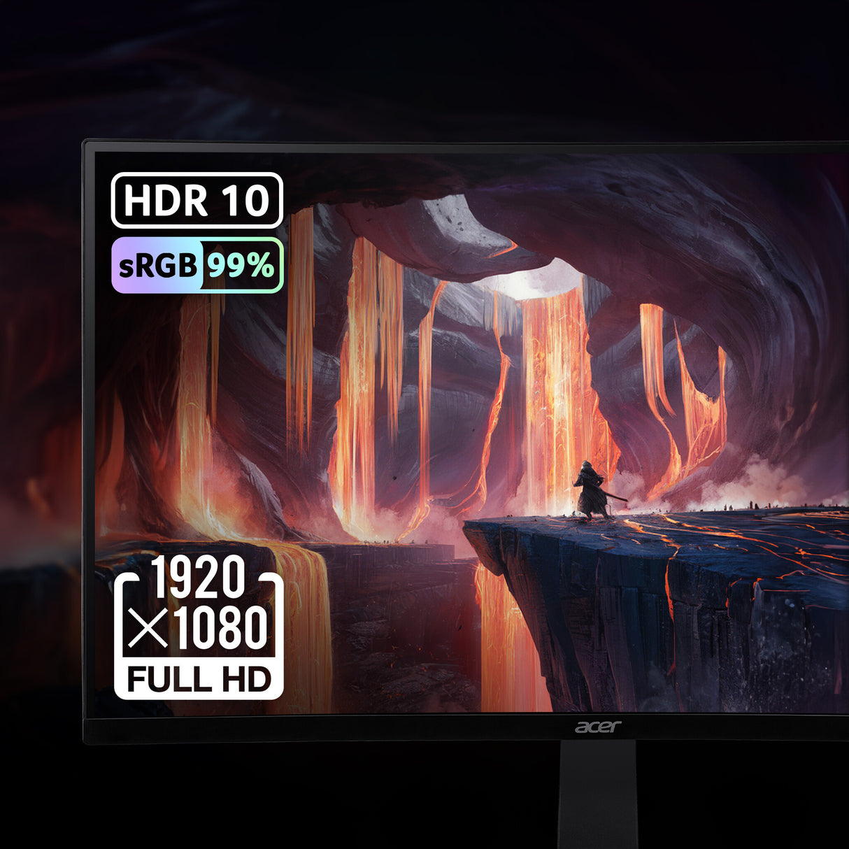 Acer NITRO XZ0 Nitro XZ340CURX0bmiiphx - 34'', WQHD (3440x1440), 200Hz, 1ms, 21:9, 1500R Curve, ZeroFrame, VA, Black