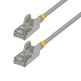 StarTech.com 1.5m Gray Ultra Slim Cat6A Ethernet Cable, Snagless, FTP, Pure Bare Copper Wire, 34AWG Slim RJ45 Network Patch Cord, Individually Tested