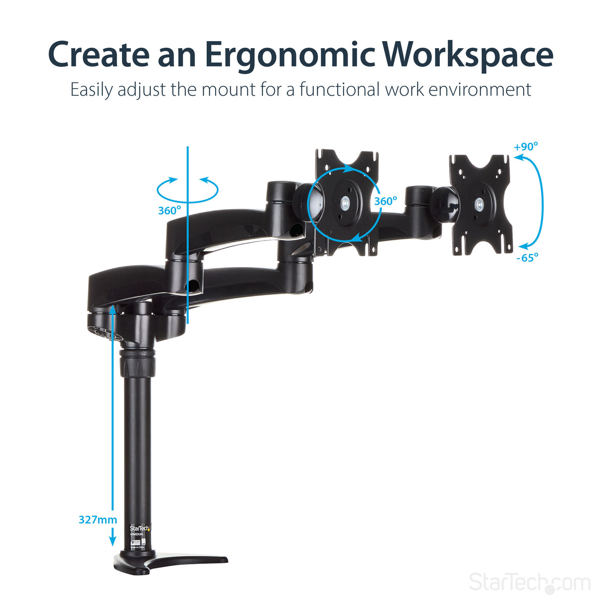 StarTech.com Desk-Mount Dual Monitor Arm - Articulating