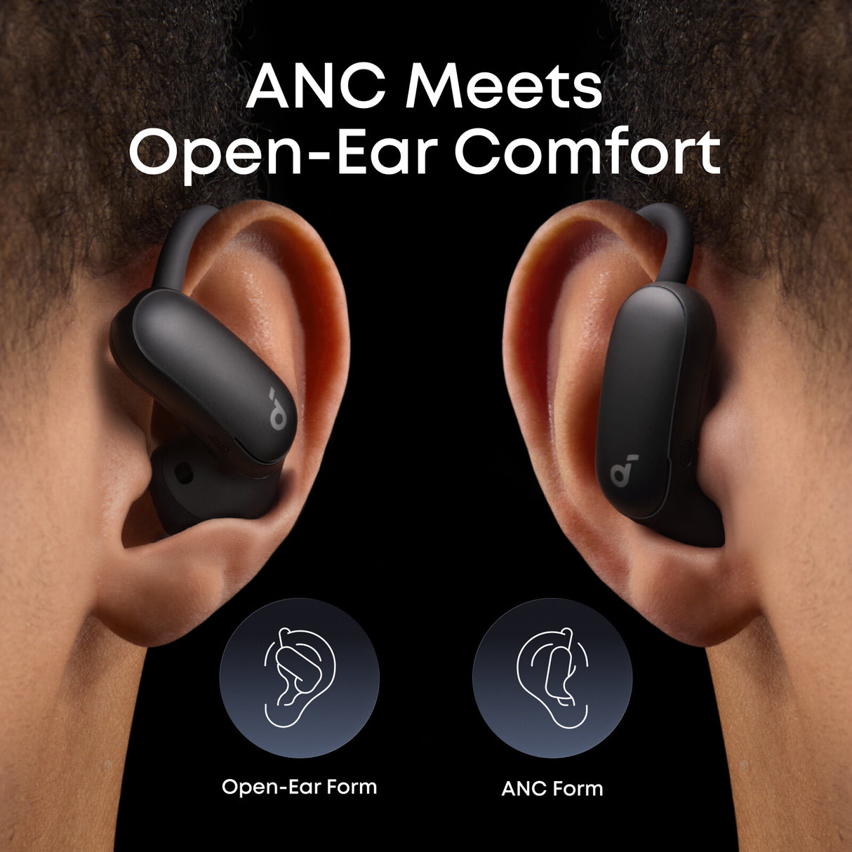 Soundcore AeroFit 2 Pro 2-in-1 Hybrid Earbuds, Black