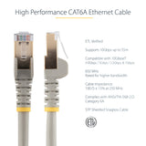 StarTech.com 7m CAT6a Ethernet Cable - 10 Gigabit Shielded Snagless RJ45 100W PoE Patch Cord - 10GbE STP Network Cable w/Strain Relief - Grey Individually Tested/Wiring is UL Certified/TIA