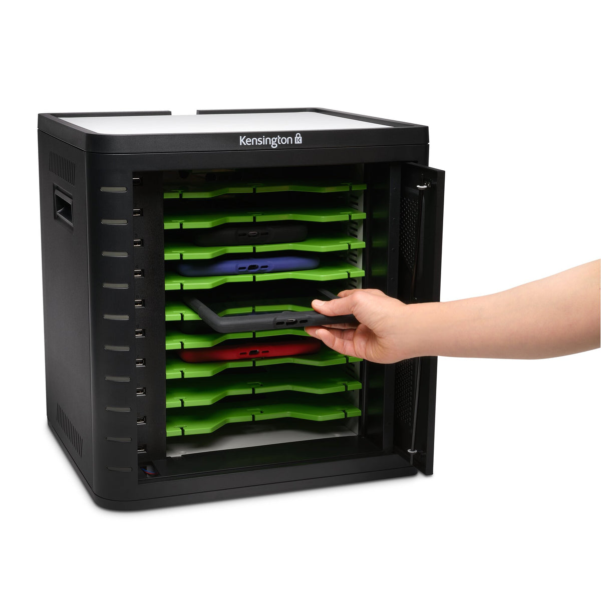 Kensington Charge & Sync Cabinet, Universal Tablet — Black