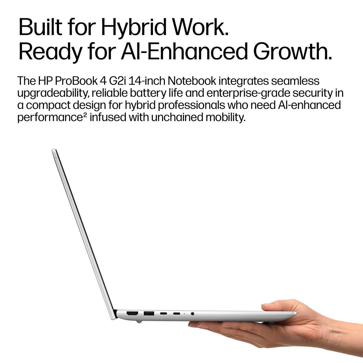 HP ProBook 4 G2i 14 AI PC Intel Core 7 350 Laptop 35.6 cm (14") WUXGA 16 GB DDR5-SDRAM 512 GB SSD Wi-Fi 6E (802.11ax) Windows 11 Pro Silver