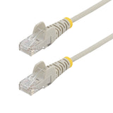 StarTech.com 5m Gray Slim CAT6 Ethernet Cable, Snagless, 100W PoE, UTP, LSZH, 28AWG Pure Bare Copper Wire, Slim RJ45 Network Patch Cord w/Strain Reliefs, Fluke Tested